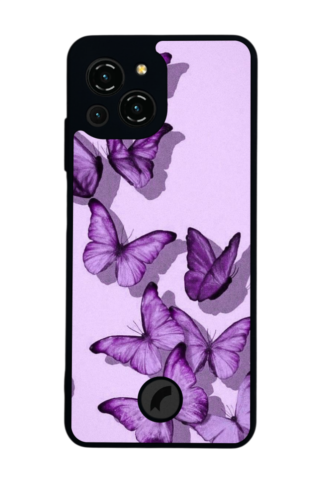 Reeder S23 Pro Max Uyumlu Kelebek Tasarımlı Glossy Premium Kılıf