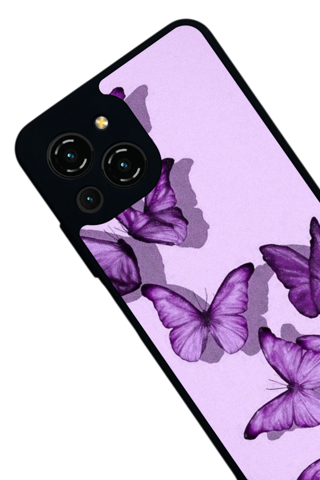 Reeder S23 Pro Max Uyumlu Kelebek Tasarımlı Glossy Premium Kılıf