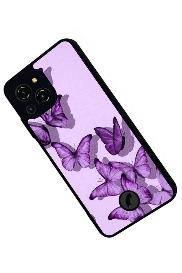 Reeder S23 Pro Max Uyumlu Kelebek Tasarımlı Glossy Premium Kılıf