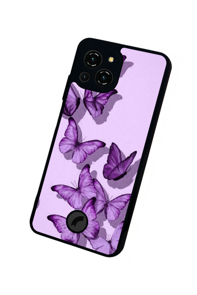 Reeder S23 Pro Max Uyumlu Kelebek Tasarımlı Glossy Premium Kılıf
