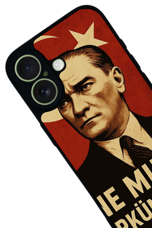 iPhone 17 Uyumlu  Mustafa Kemal Ataturk Tasarımlı Glossy Premium Kılıf