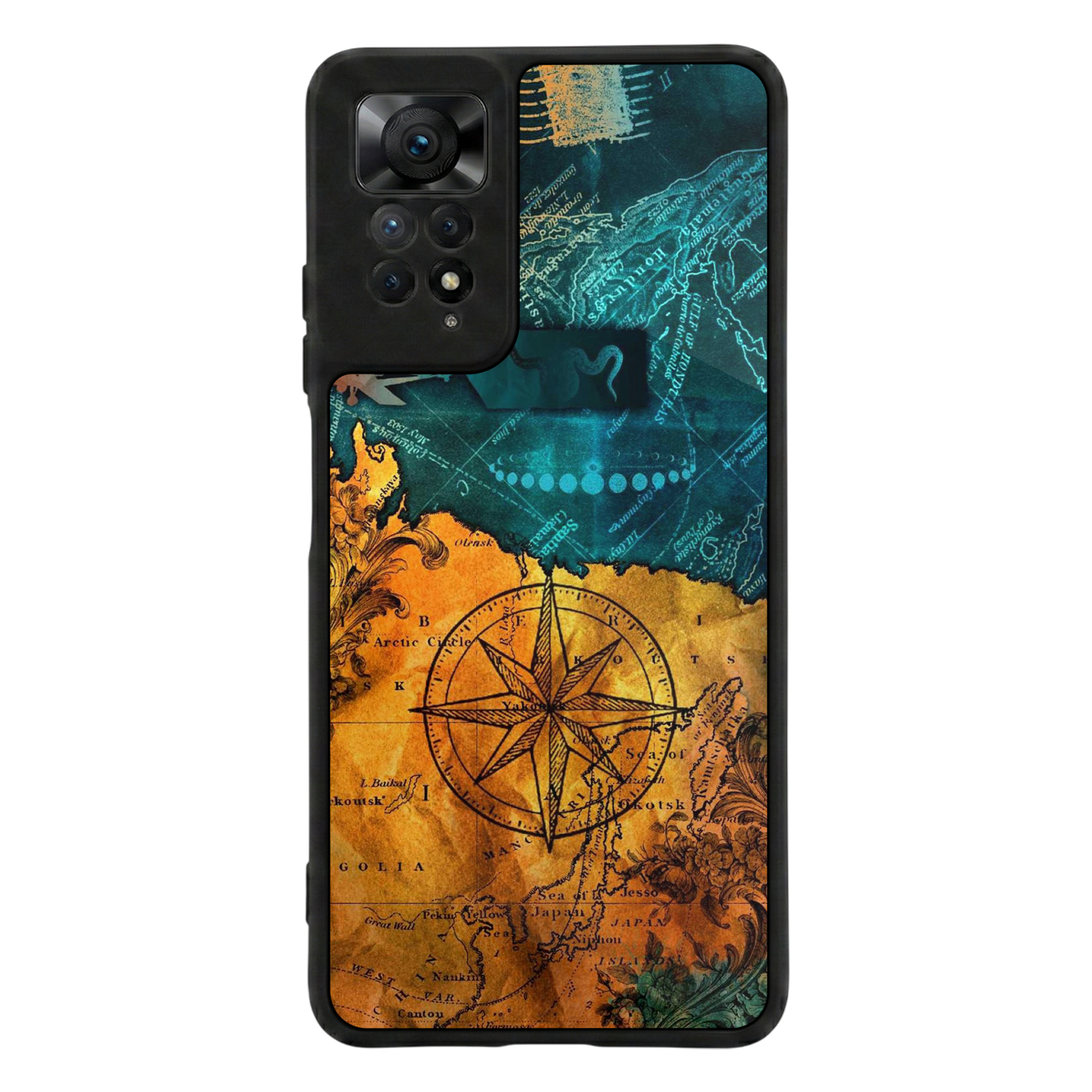 Xiaomi Redmi Note 12 Pro Uyumlu Pusula Tasarımlı Glossy Premium Kılıf