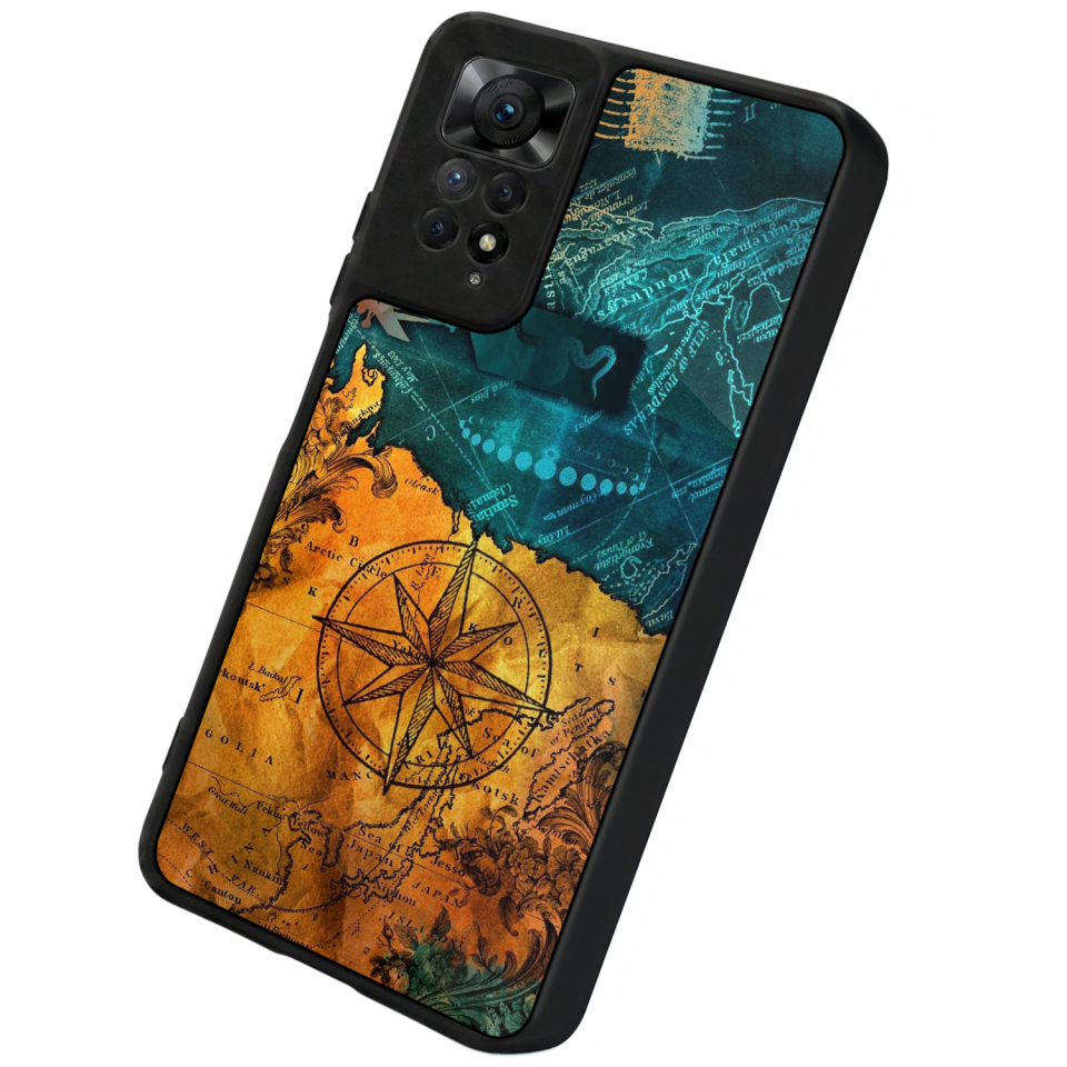 Xiaomi Redmi Note 12 Pro Uyumlu Pusula Tasarımlı Glossy Premium Kılıf
