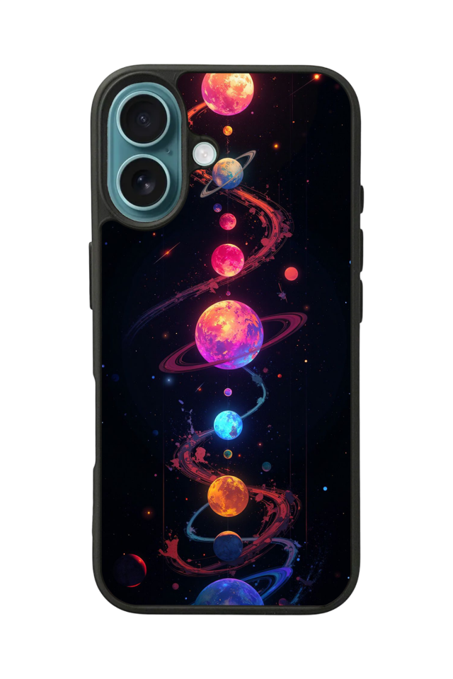 iPhone 16 Plus Uyumlu Uzay Tasarımlı Glossy Premium Kılıf