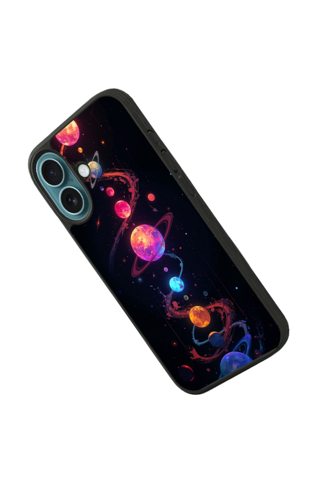 iPhone 16 Plus Uyumlu Uzay Tasarımlı Glossy Premium Kılıf