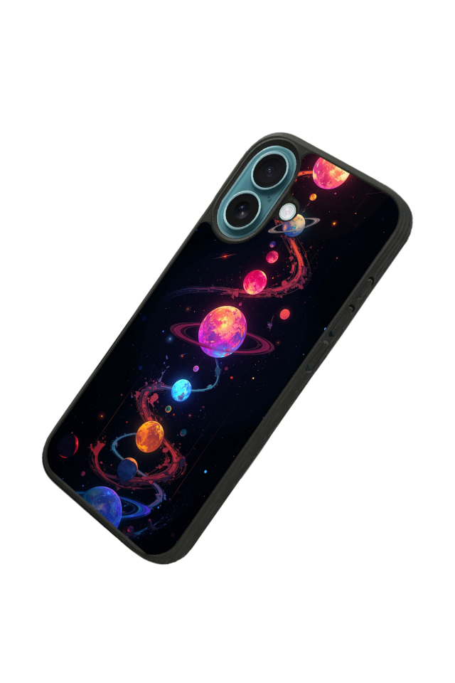 iPhone 16 Plus Uyumlu Uzay Tasarımlı Glossy Premium Kılıf