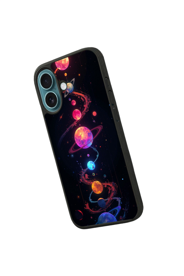 iPhone 16 Plus Uyumlu Uzay Tasarımlı Glossy Premium Kılıf