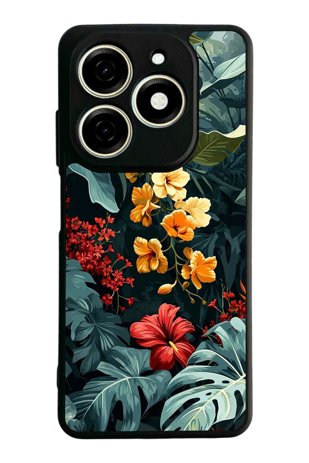 Infınıx Smart 8 Pro Uyumlu Botanik Tasarımlı Glossy Premium Kılıf