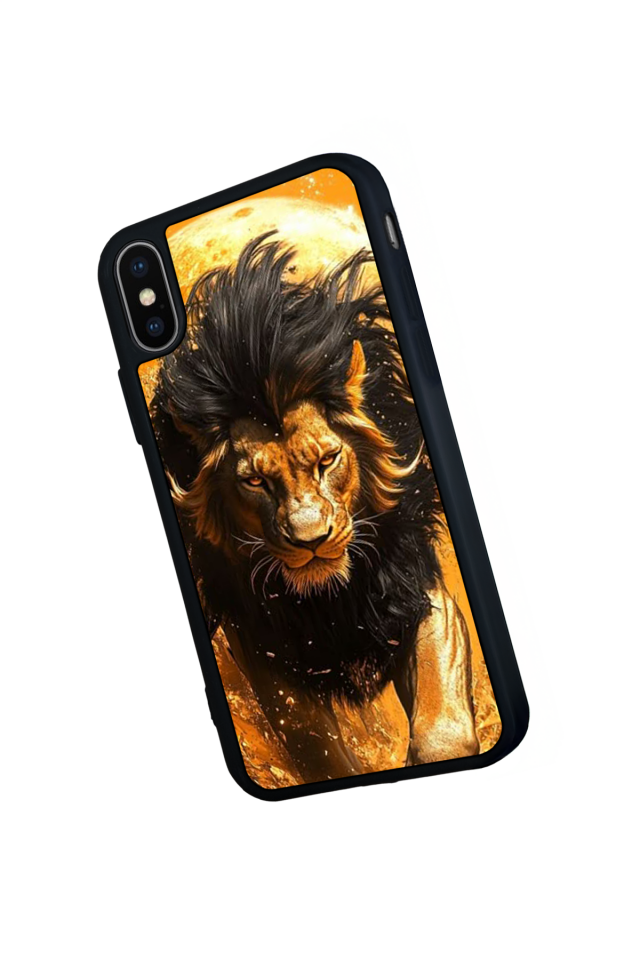 iPhone X/ XS Uyumlu Aslan Tasarımlı Glossy Premium Kılıf