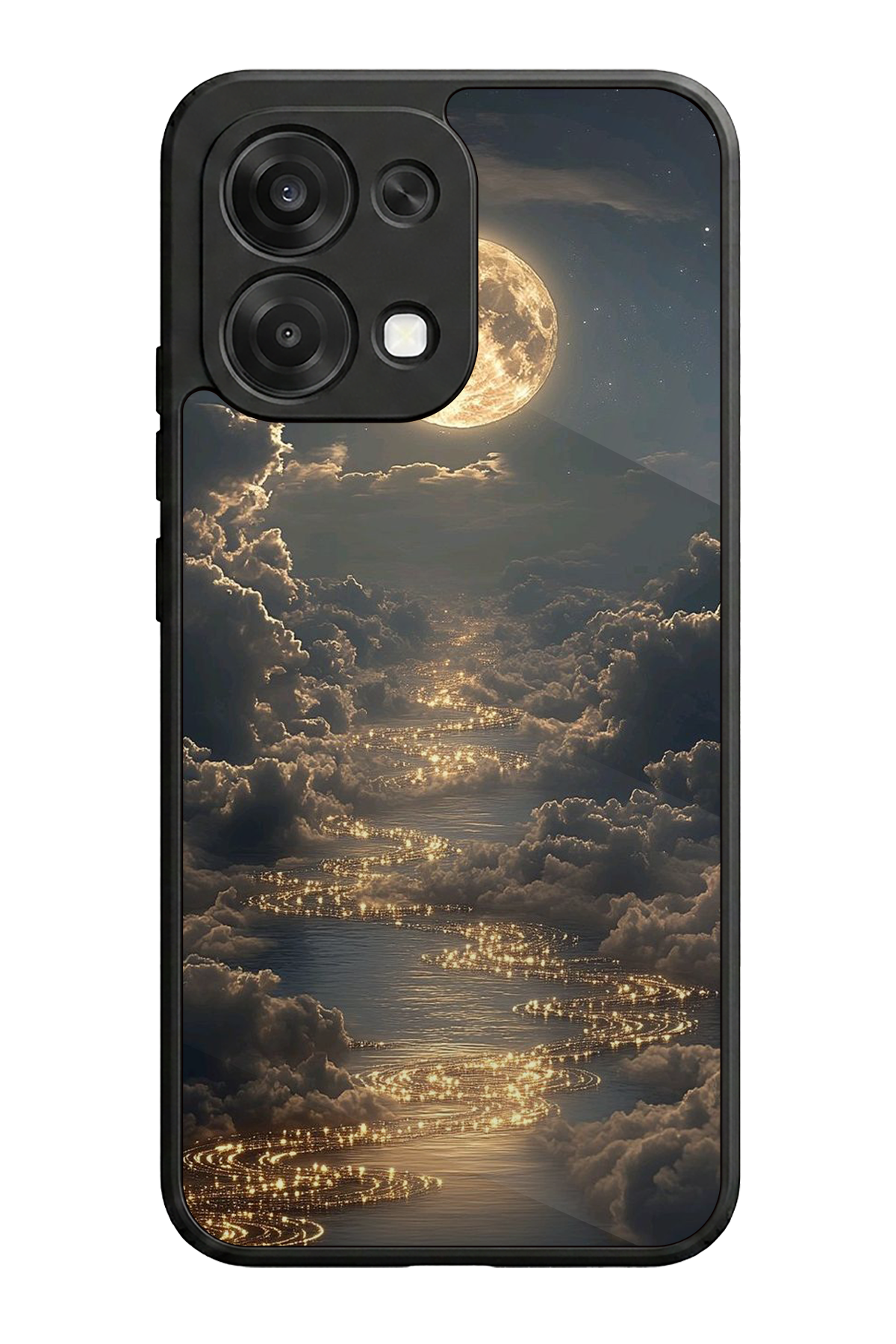 Oppo A6 Pro Uyumlu Ay Tasarımlı Glossy Premium Kılıf