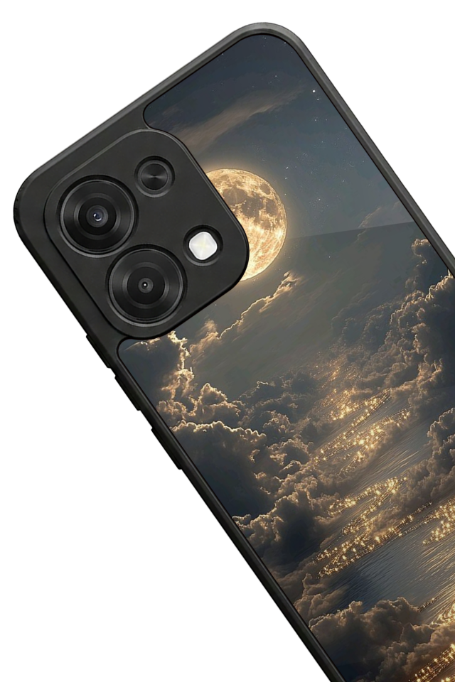Oppo A6 Pro Uyumlu Ay Tasarımlı Glossy Premium Kılıf
