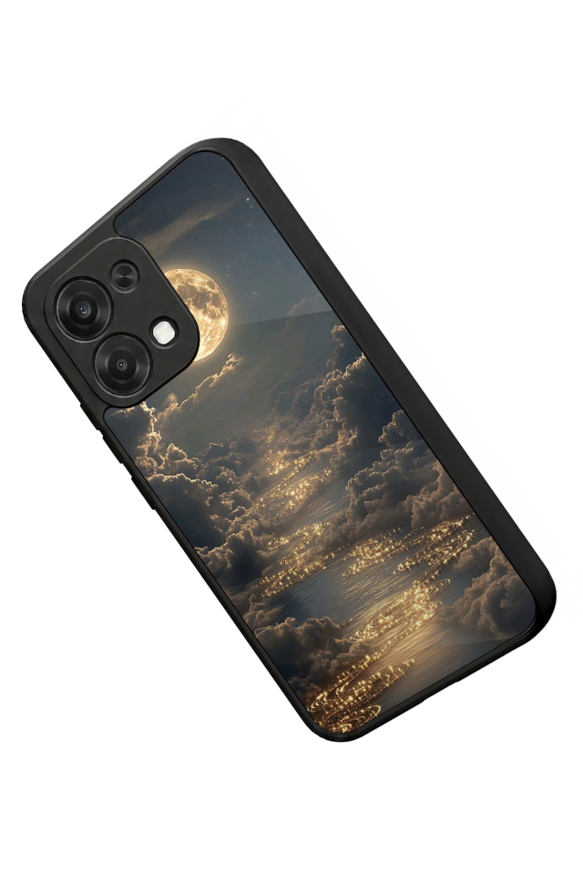 Oppo A6 Pro Uyumlu Ay Tasarımlı Glossy Premium Kılıf