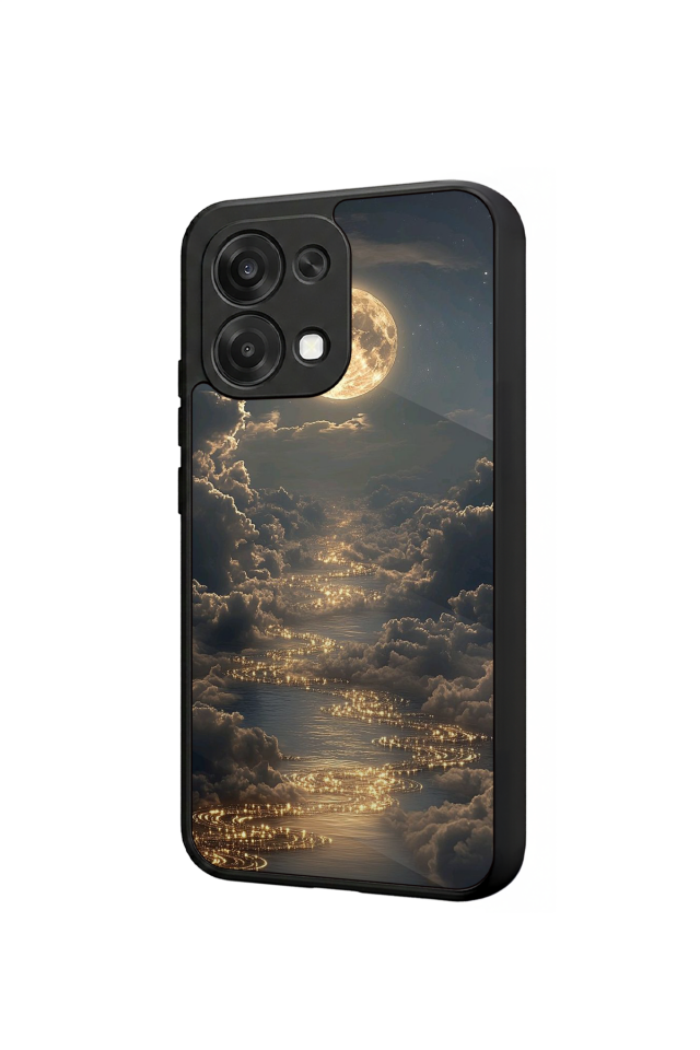 Oppo A6 Pro Uyumlu Ay Tasarımlı Glossy Premium Kılıf