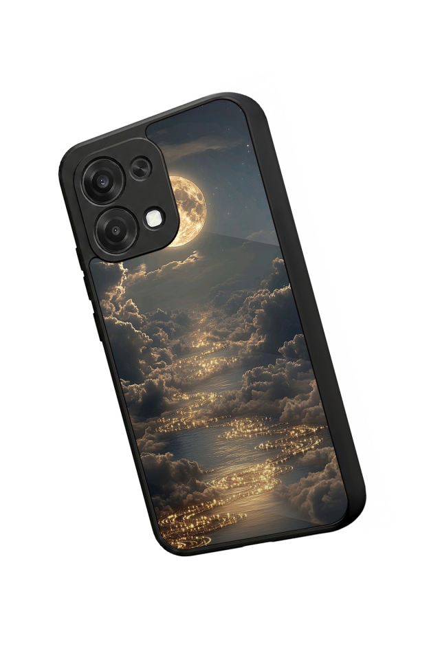 Oppo A6 Pro Uyumlu Ay Tasarımlı Glossy Premium Kılıf