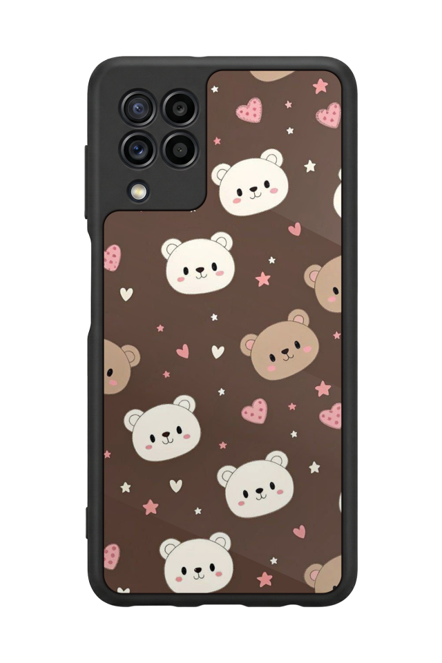 Samsung Galaxy M22 Uyumlu Ayı Tasarımlı Glossy Premium Kılıf