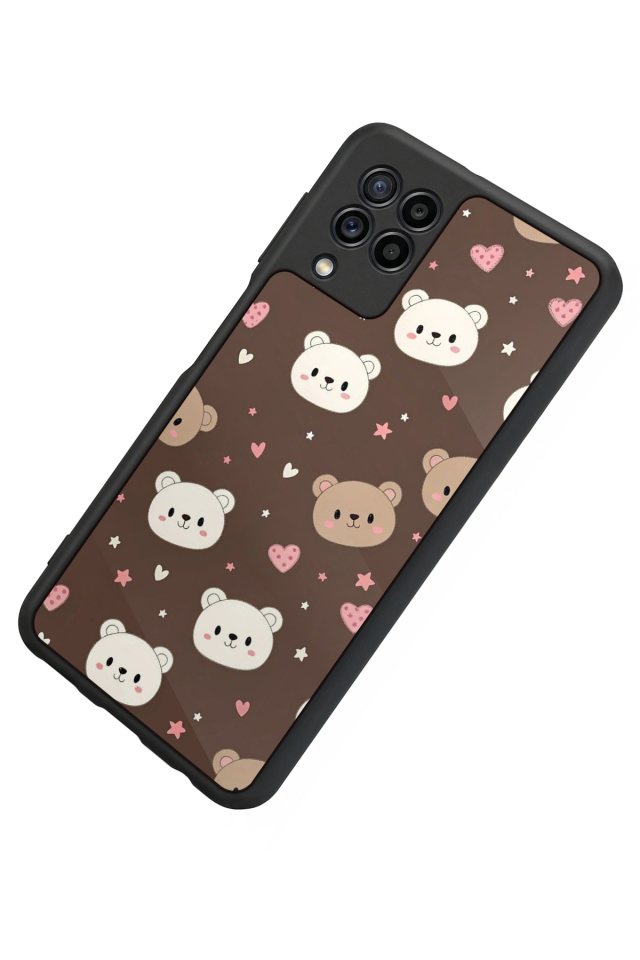 Samsung Galaxy M22 Uyumlu Ayı Tasarımlı Glossy Premium Kılıf