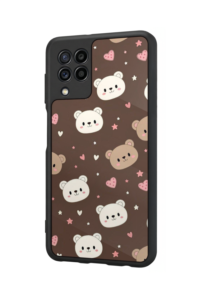 Samsung Galaxy M22 Uyumlu Ayı Tasarımlı Glossy Premium Kılıf