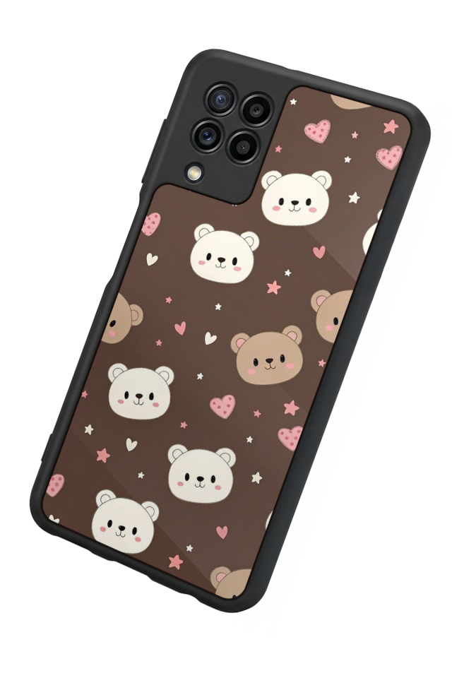 Samsung Galaxy M22 Uyumlu Ayı Tasarımlı Glossy Premium Kılıf