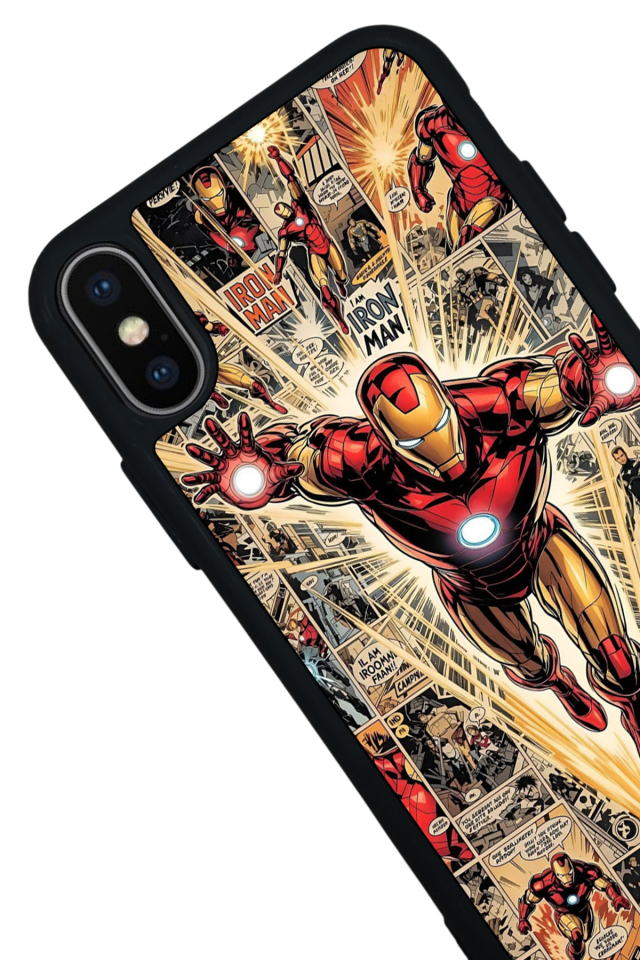 iPhone XS Max Uyumlu Iron Man ( Demir Adam ) Tasarımlı Glossy Premium Kılıf