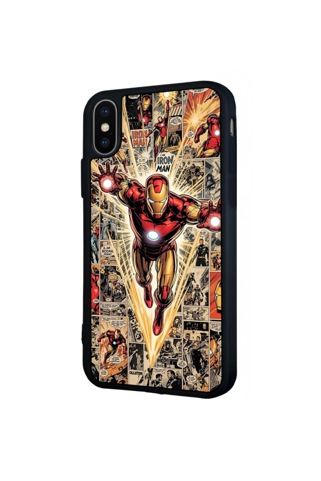iPhone XS Max Uyumlu Iron Man ( Demir Adam ) Tasarımlı Glossy Premium Kılıf