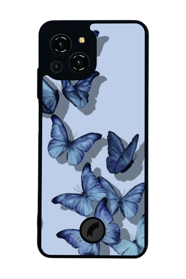 Reeder S23 Pro Max Uyumlu Kelebek Tasarımlı Glossy Premium Kılıf