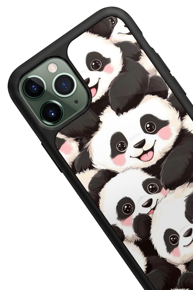 iPhone 11 Pro Uyumlu Panda Tasarımlı Glossy Premium Kılıf