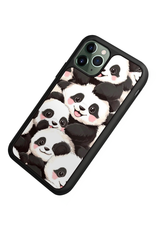 iPhone 11 Pro Uyumlu Panda Tasarımlı Glossy Premium Kılıf