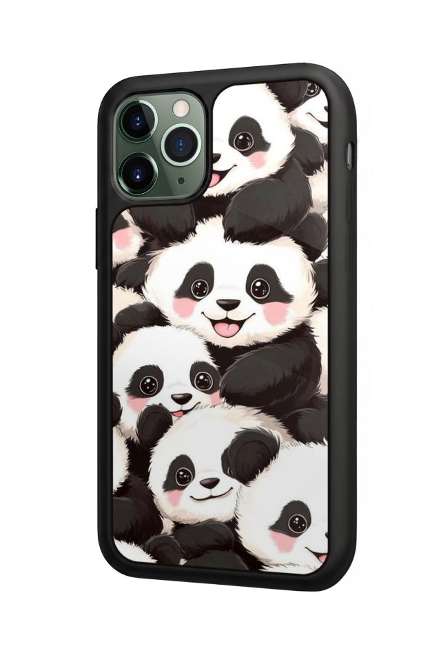 iPhone 11 Pro Uyumlu Panda Tasarımlı Glossy Premium Kılıf