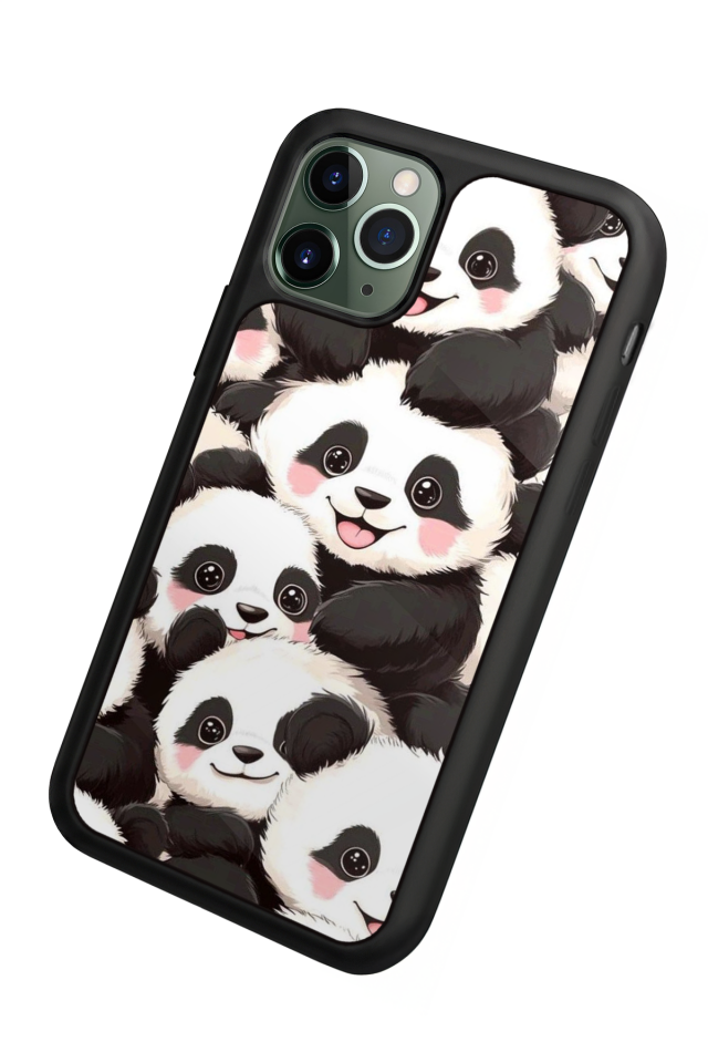 iPhone 11 Pro Uyumlu Panda Tasarımlı Glossy Premium Kılıf