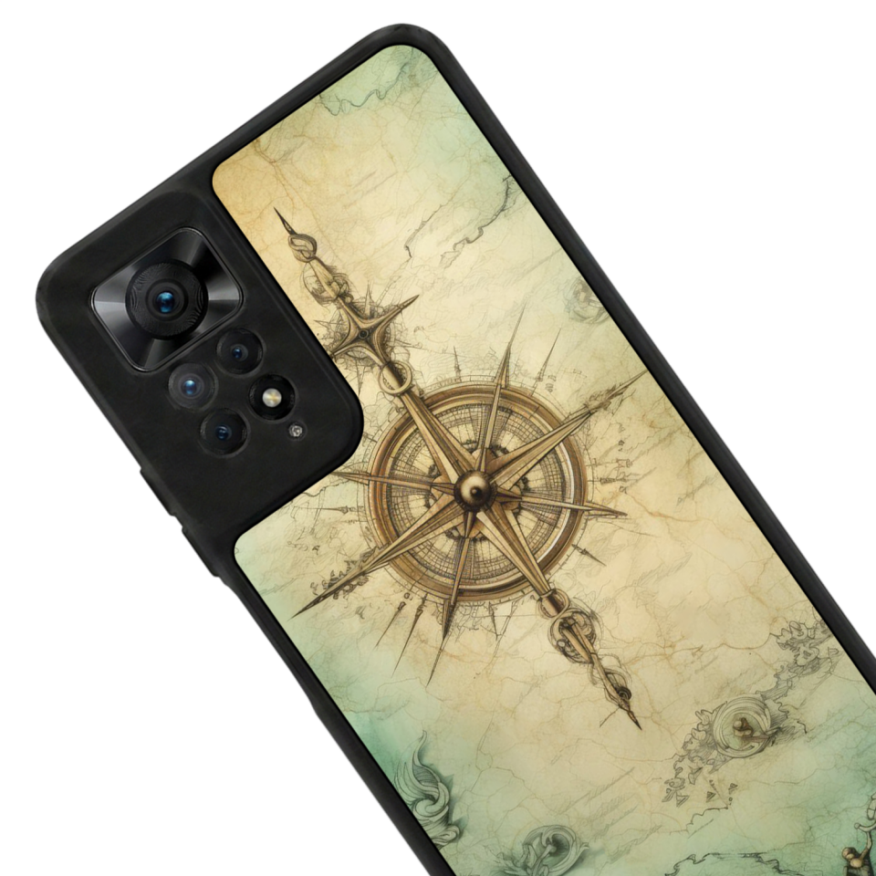 Xiaomi Redmi Note 12 Pro Uyumlu Pusula Tasarımlı Glossy Premium Kılıf