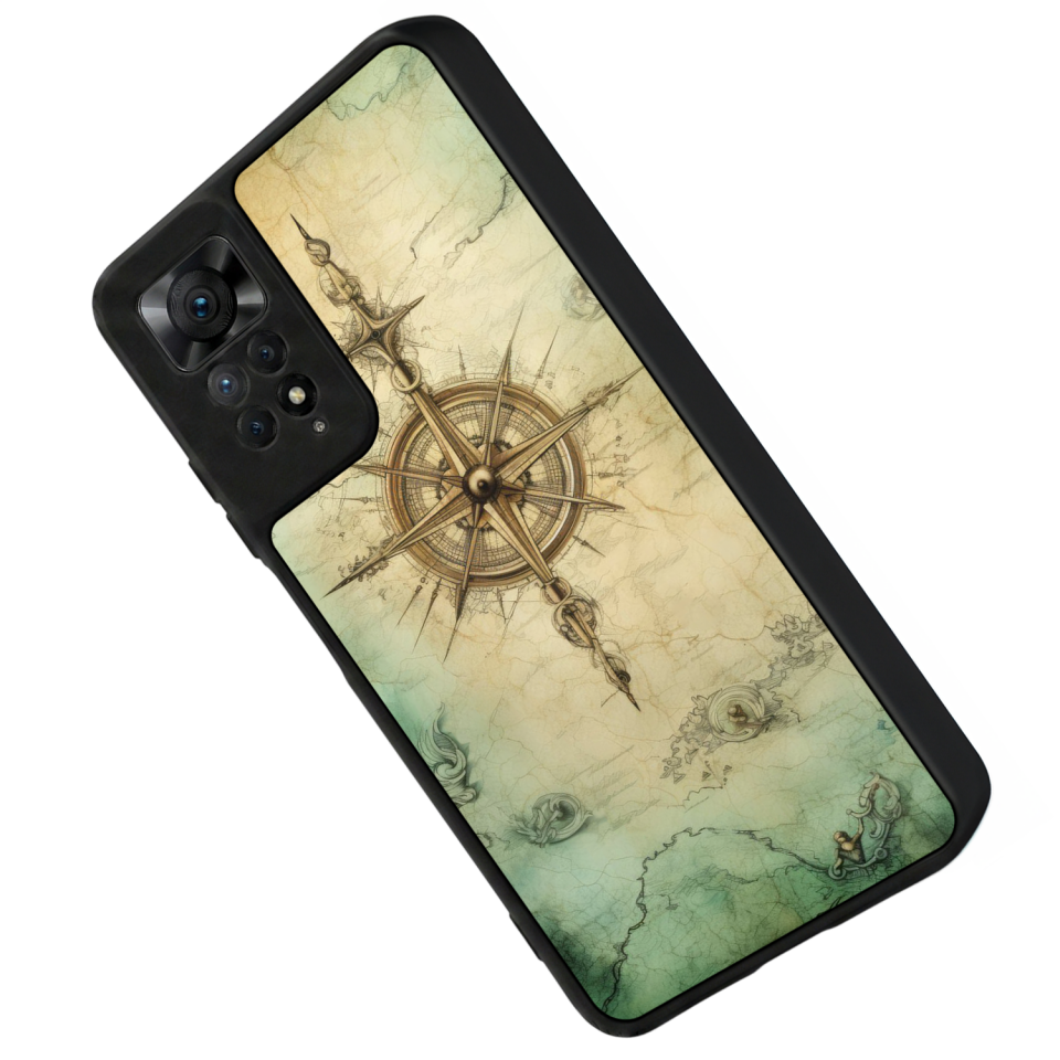 Xiaomi Redmi Note 12 Pro Uyumlu Pusula Tasarımlı Glossy Premium Kılıf