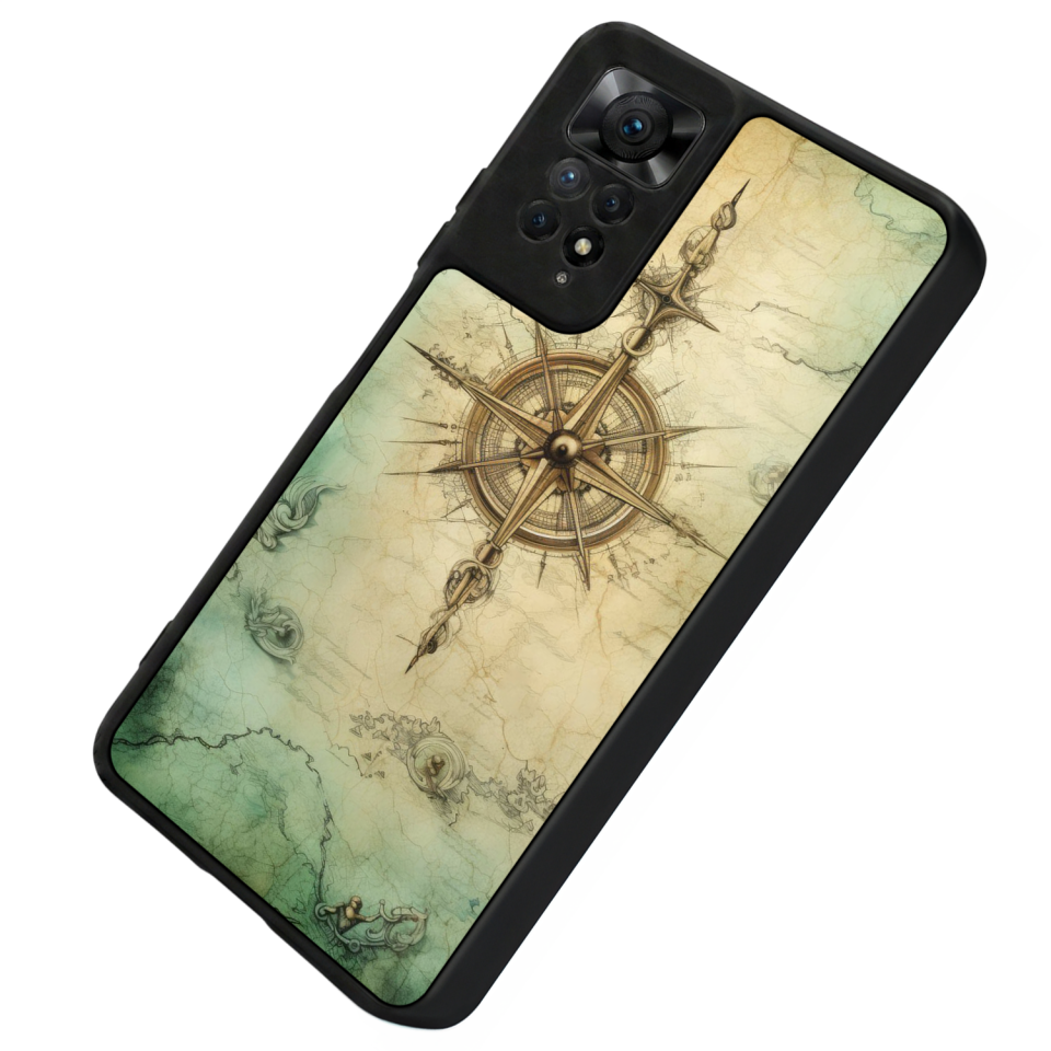 Xiaomi Redmi Note 12 Pro Uyumlu Pusula Tasarımlı Glossy Premium Kılıf