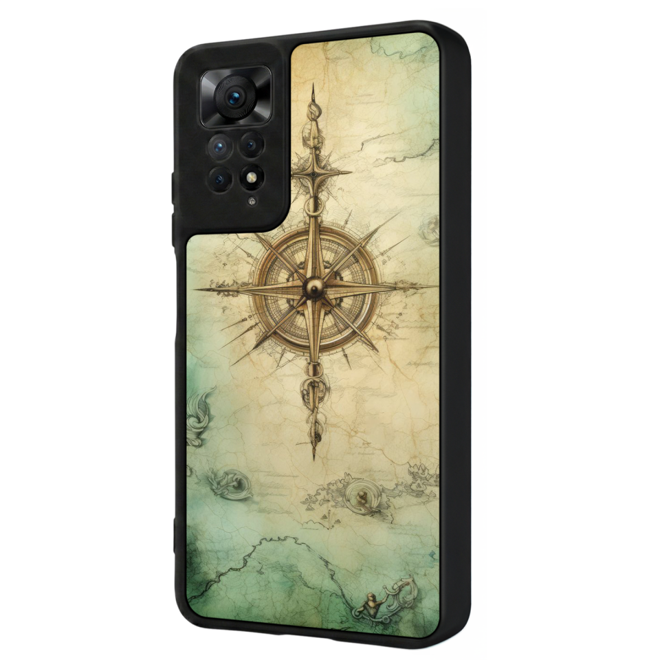 Xiaomi Redmi Note 12 Pro Uyumlu Pusula Tasarımlı Glossy Premium Kılıf