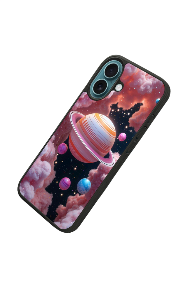 iPhone 16 Plus Uyumlu Uzay Tasarımlı Glossy Premium Kılıf