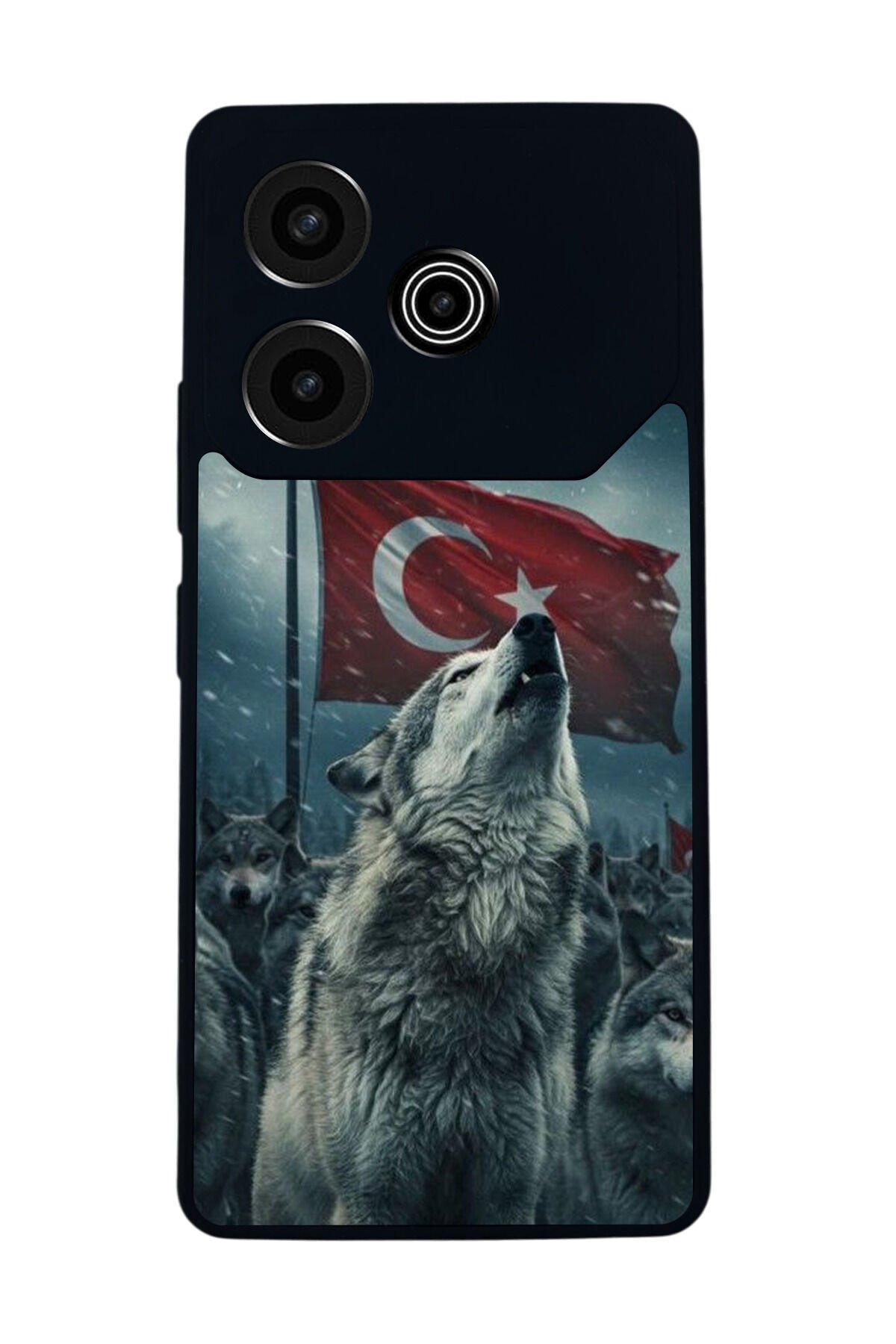 Tecno Pova 6 Uyumlu Bozkurt Tasarımlı Glossy Premium Kılıf
