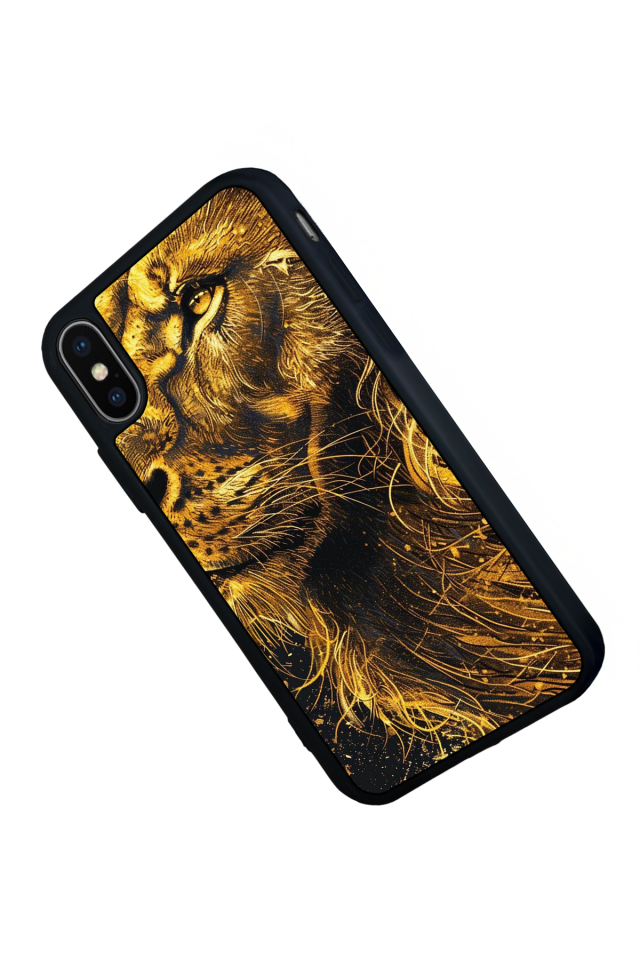 iPhone X/ XS Uyumlu Aslan Tasarımlı Glossy Premium Kılıf