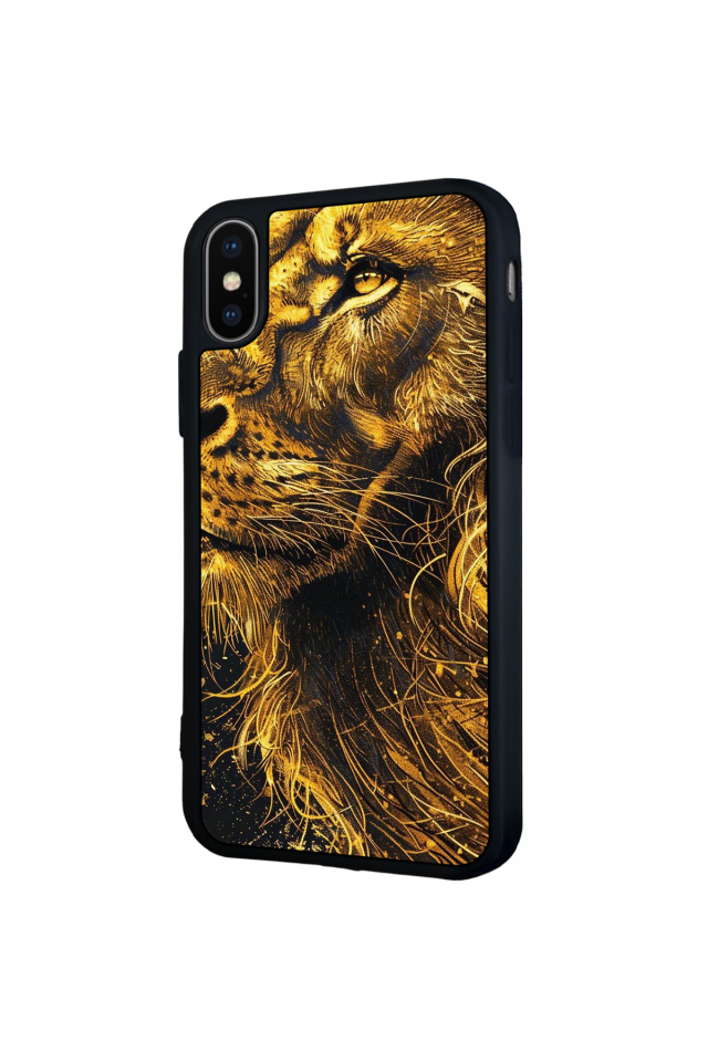 iPhone X/ XS Uyumlu Aslan Tasarımlı Glossy Premium Kılıf