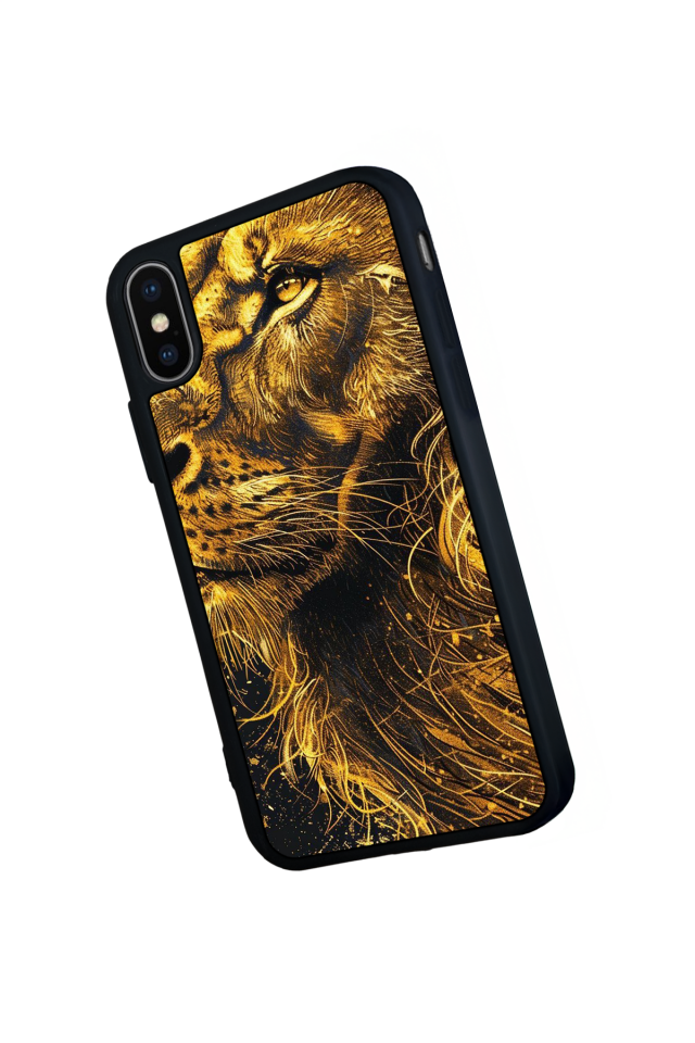 iPhone X/ XS Uyumlu Aslan Tasarımlı Glossy Premium Kılıf