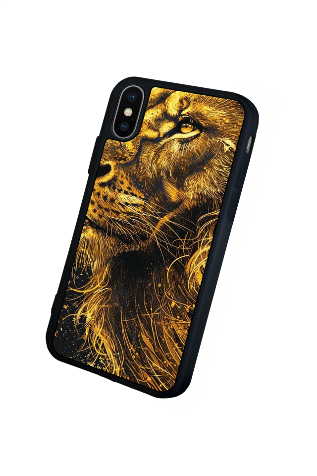 iPhone X/ XS Uyumlu Aslan Tasarımlı Glossy Premium Kılıf