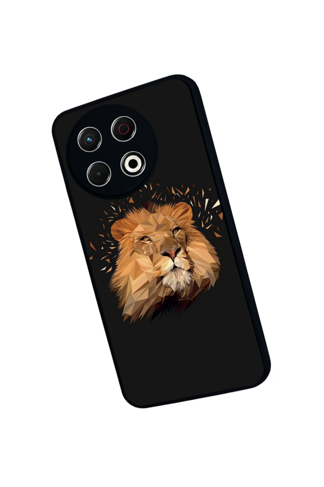Tecno Spark 30 Pro Uyumlu Aslan Tasarımlı Glossy Premium Kılıf