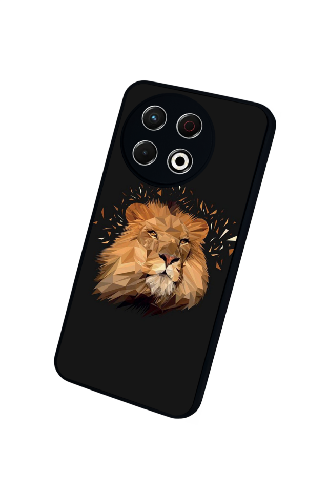 Tecno Spark 30 Pro Uyumlu Aslan Tasarımlı Glossy Premium Kılıf
