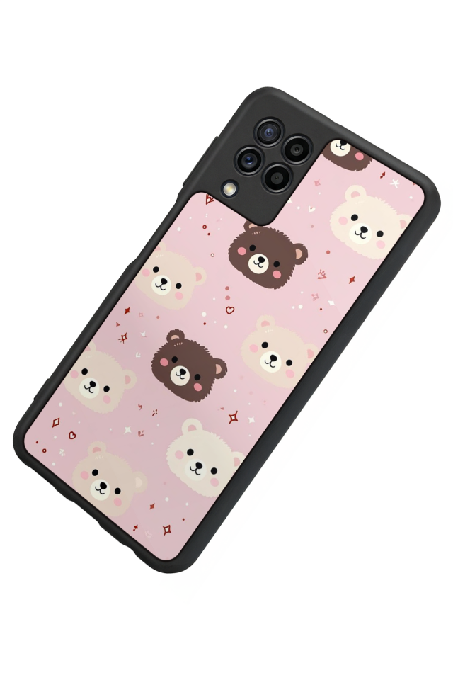 Samsung Galaxy M22 Uyumlu Ayı Tasarımlı Glossy Premium Kılıf