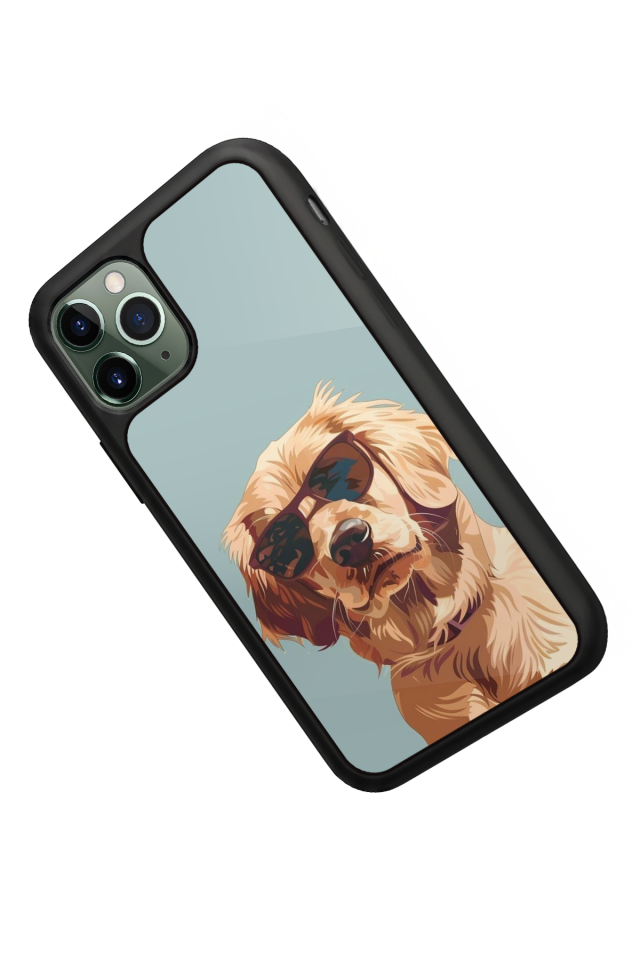 iPhone 11 Pro Max Uyumlu Golden Kopek Tasarımlı Glossy Premium Kılıf