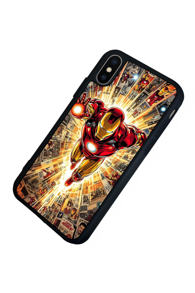 iPhone XS Max Uyumlu Iron Man ( Demir Adam ) Tasarımlı Glossy Premium Kılıf