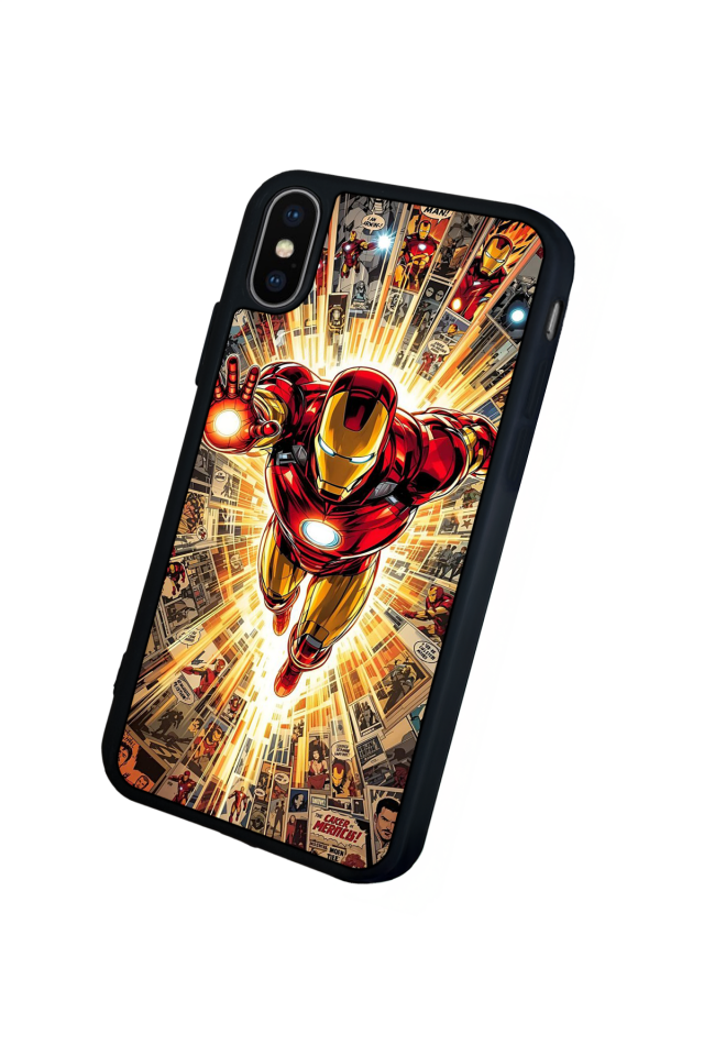 iPhone XS Max Uyumlu Iron Man ( Demir Adam ) Tasarımlı Glossy Premium Kılıf