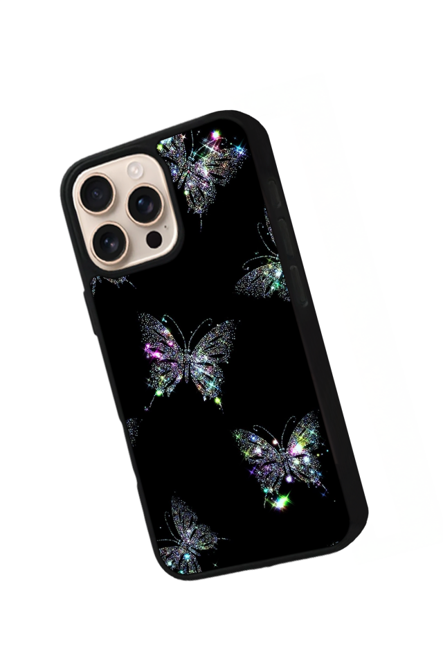 iPhone 15 Pro Max Uyumlu Kelebek Tasarımlı Glossy Premium Kılıf