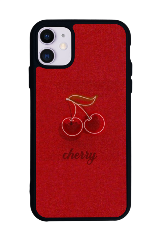 iPhone 11 Uyumlu Kiraz Tasarımlı Glossy Premium Kılıf