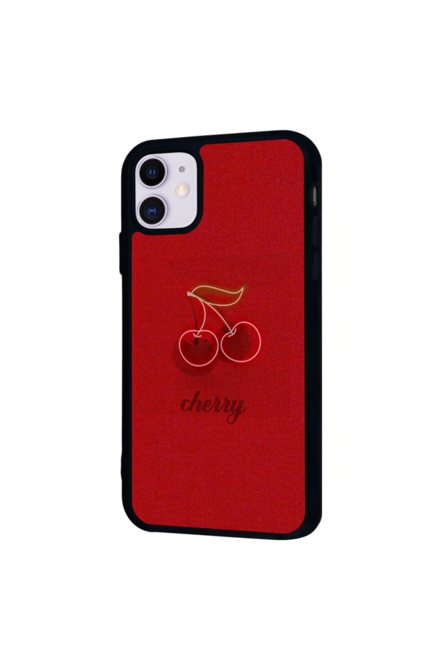 iPhone 11 Uyumlu Kiraz Tasarımlı Glossy Premium Kılıf