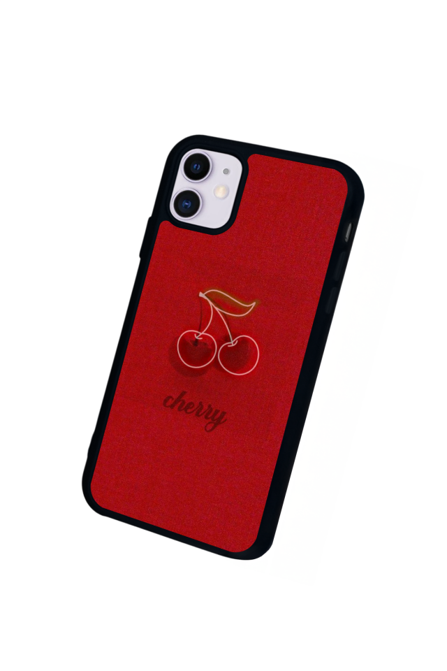 iPhone 11 Uyumlu Kiraz Tasarımlı Glossy Premium Kılıf