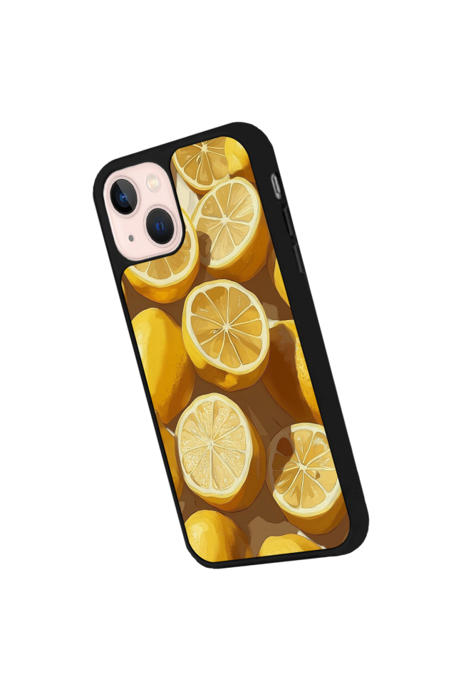 iPhone 13/14 Uyumlu Limon Tasarımlı Glossy Premium Kılıf